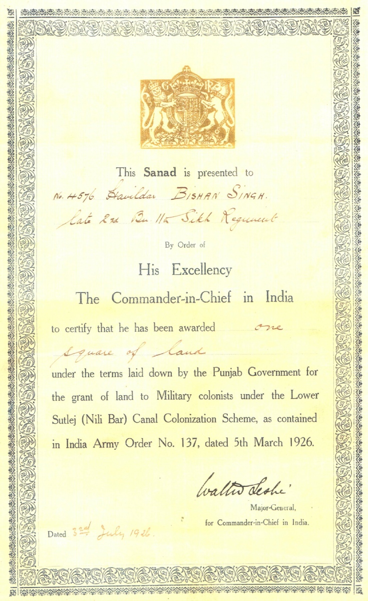 4576 Havildar Bishan Singh IDSM 15th Sikhs Document 2.jpg