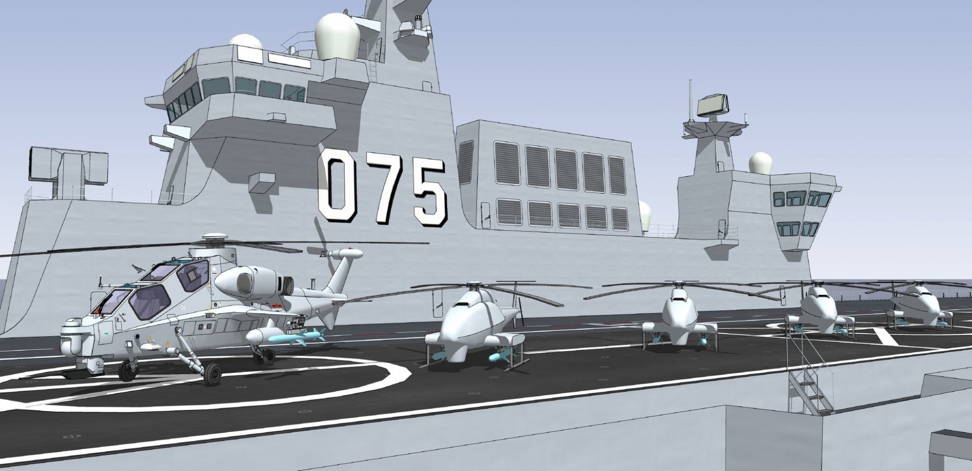 anti-tank or anti-ship missile at helicopter on board a Type 075 LHD CGI.jpeg