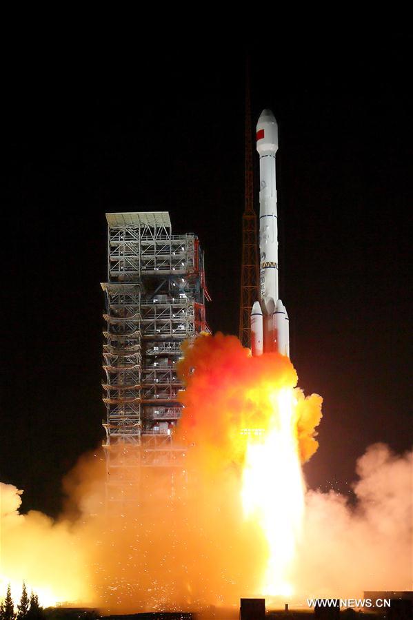 China launched two BeiDou-3 satellites into space via a single carrier rocket 20171105 -02.jpg