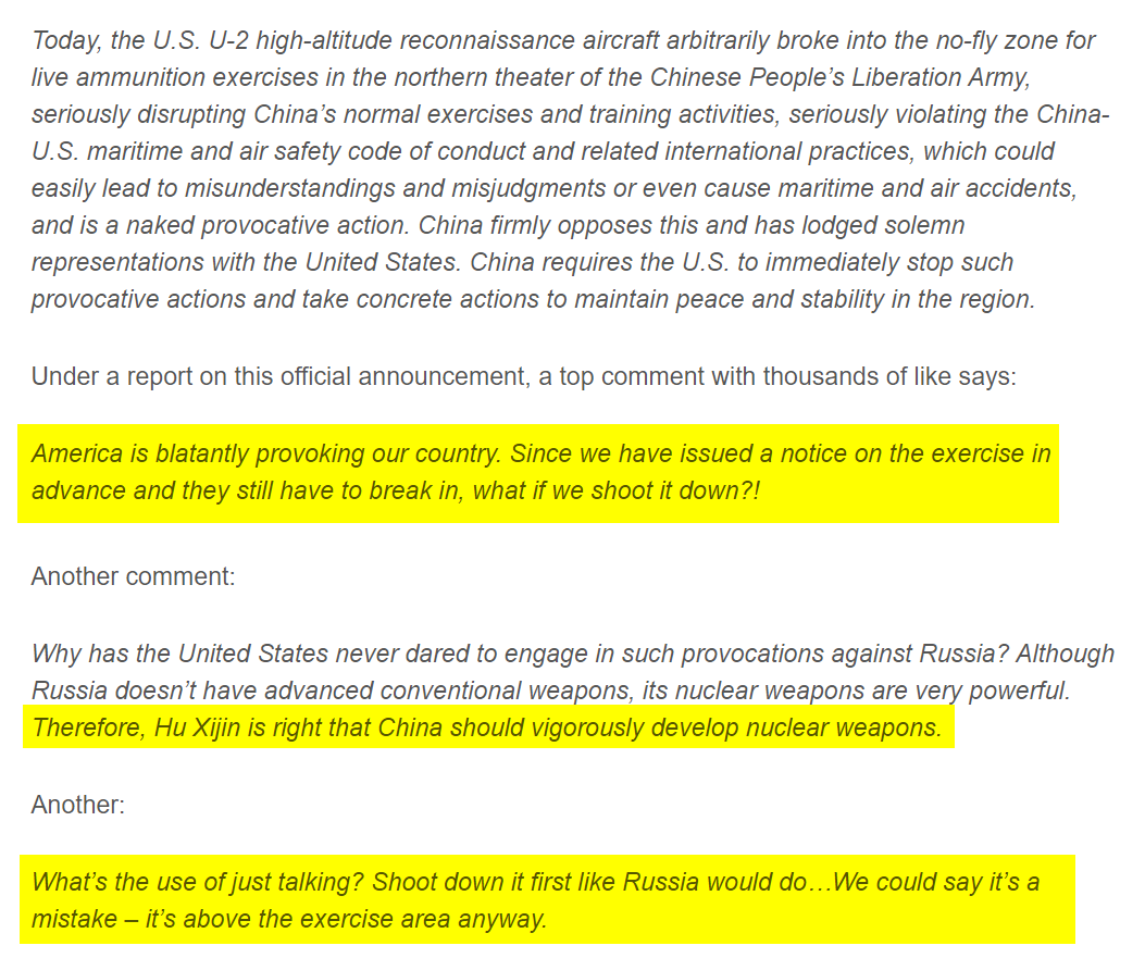 Chinese military urged to shoot down US U-2 reconnaissance aircraft.png