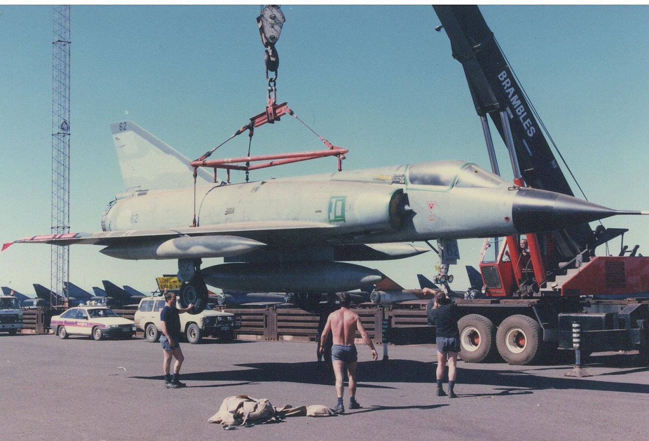 Mirage A3-62 At Whyalla after being transported from Woomera Photo Tony Lewis.jpg