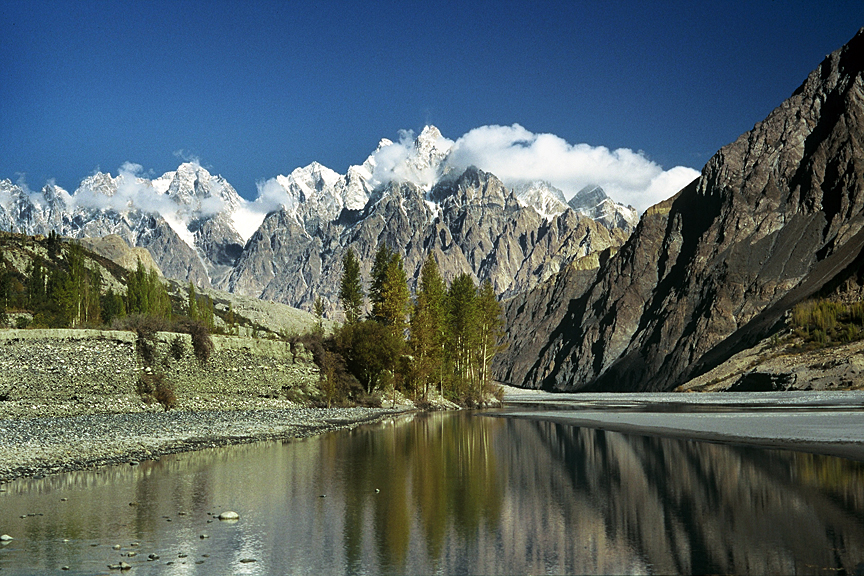 Passu Cones taken from the bed of River Hunza near Gulmit, Hunza.jpg