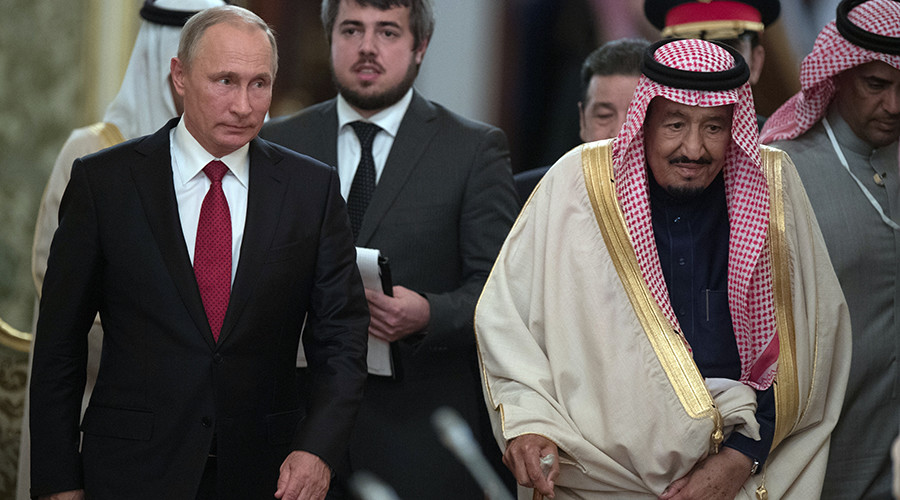 Putin and King Salman bin Abdulaziz Al Saud (KSA) in Moscow 2017-10-05.jpg