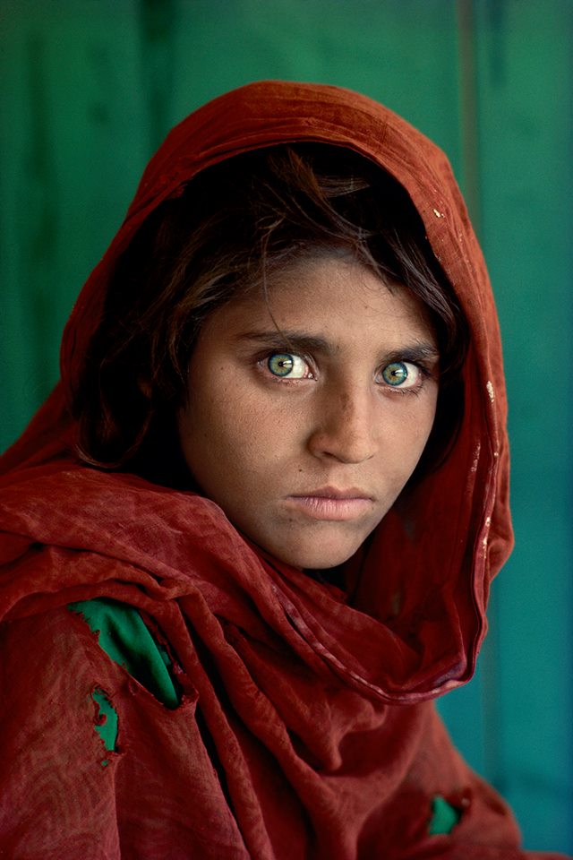 Sharbat Gula, Afghan Girl, at Nasir Bagh refugee camp near Peshawar, Pakistan, 1984..jpg