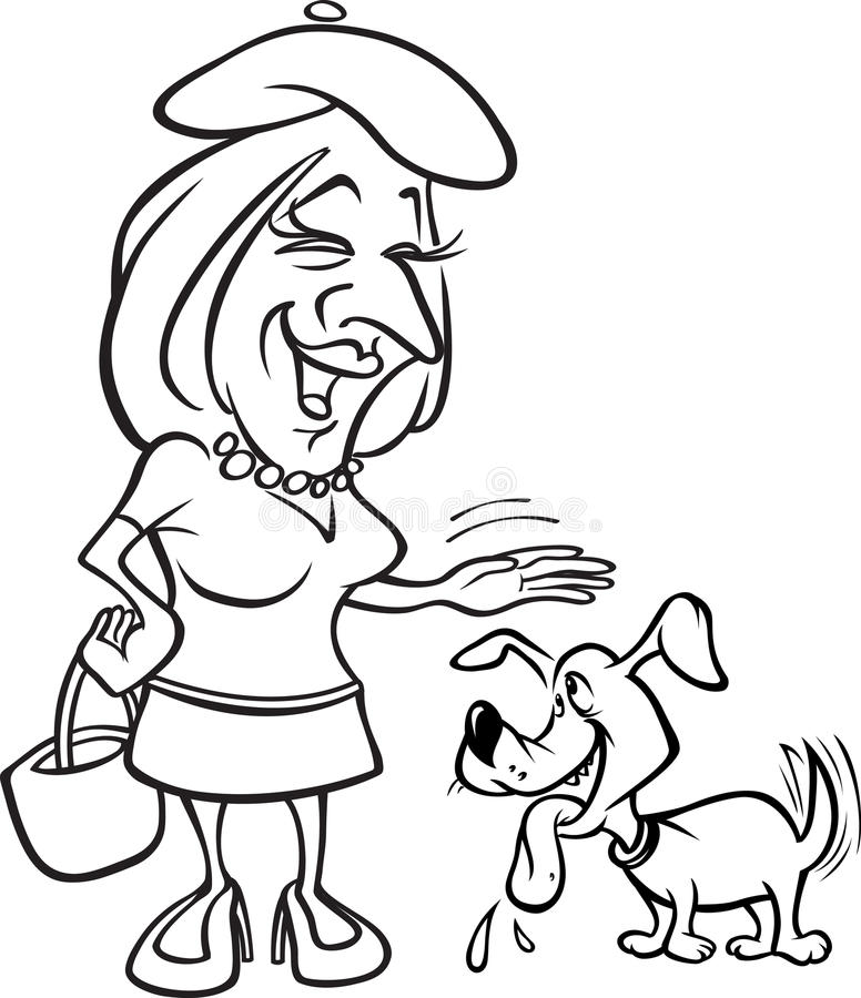 woman-pet-dog-bw-cartoon-illustration-62168499.jpg