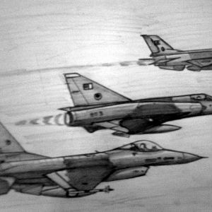 f-16 mirage f-104 sketch by me