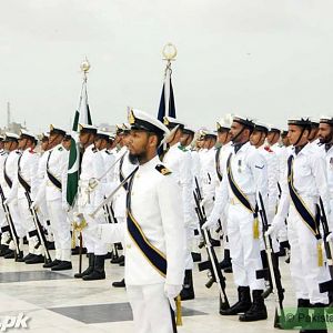 Pakistan Navy During changing of guards at Quiad's Mausoleum