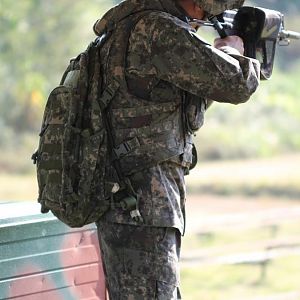 Republic of Korea Army 701 regiment commandos at the firing range.