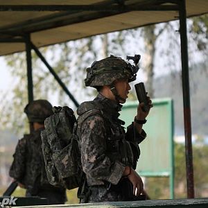 Republic of Korea Army 701 regiment commandos at the firing range.