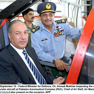 ACM Tanvir Mahmood along with Federal Minister of Defence