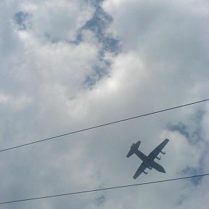 C-130 FLYING OVER NAWABSHAH