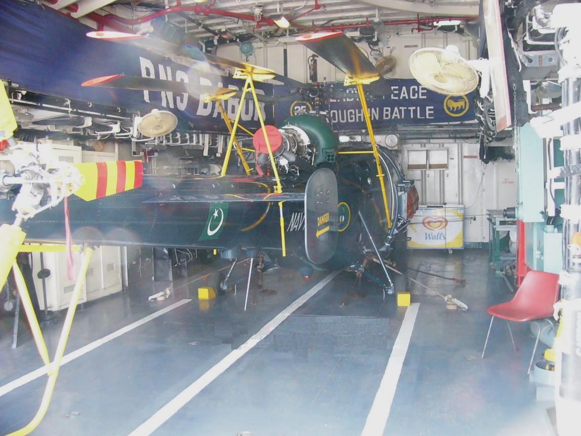 ALOUETTE INSIDE SHIP's HANGER