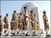 Cadets of Pakistan Army on Mazar-e Quide Azam