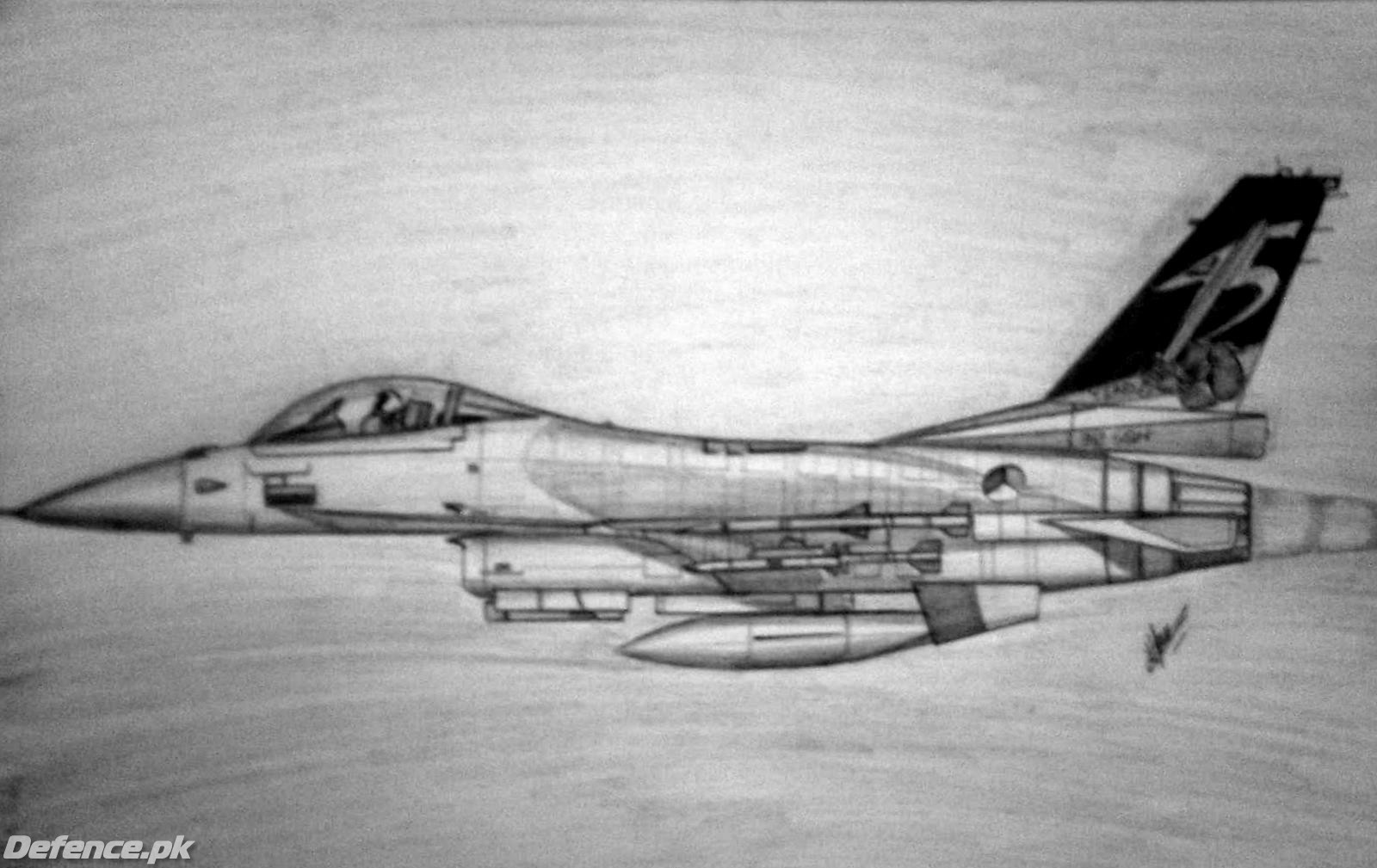 f-16 from us 312 sqn sketch by humza tariq