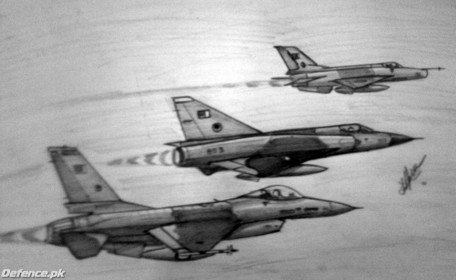 f-16 mirage f-104 sketch by me