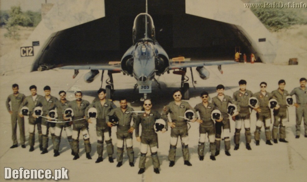 Officers of No5 Falcons Squardonwith their OC Wg Cdr Khalid Hifazat-1990