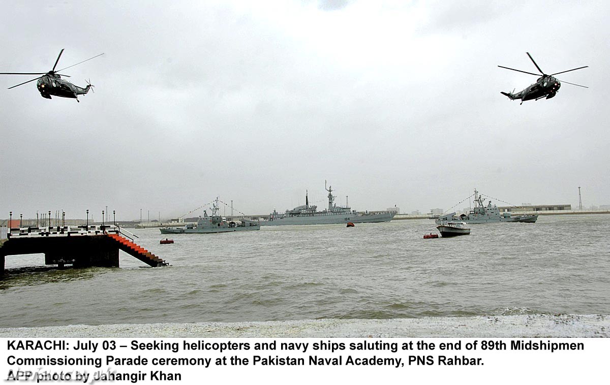 Sea kings and Navy ships at a Parade Ceremony