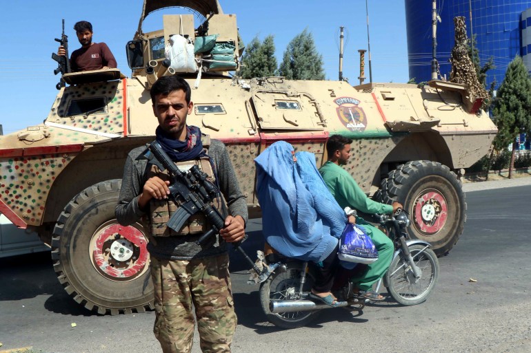 Afghan security forces patrol after they took back control of parts of Herat city following intense battle with Taliban fighters [Jalil Rezayee/EPA]