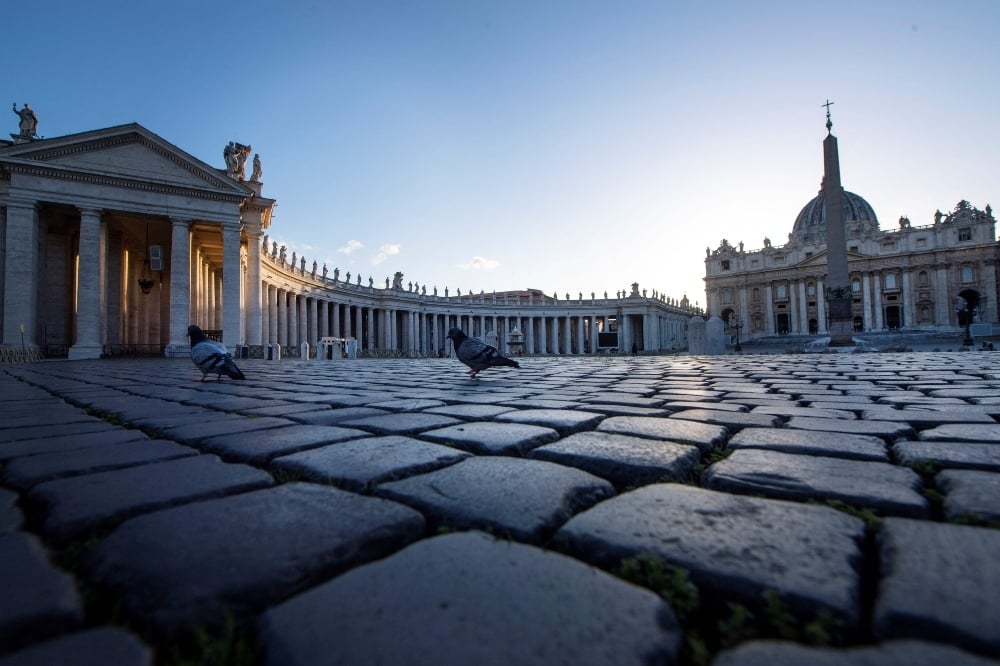 A picture taken on March 15, 2020, shows a general view of the Vatican's Saint Peter's Square. — AFP