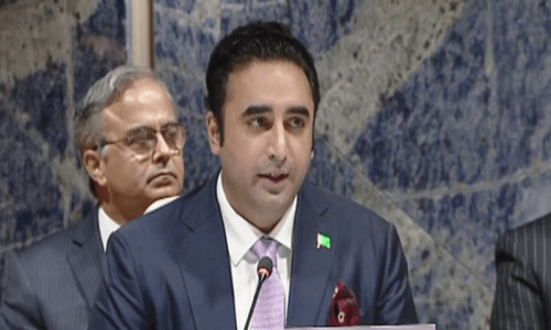  Foreign Minister Bilawal Bhutto Zardari at the Geneva conference. — DawnNewsTV