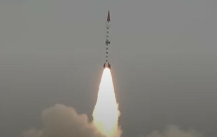 Pakistan conducts a successful training launch of the Shaheen-II suface-to-surface ballistic missile on August 20. — Screengrab via ISPR (YouTube)