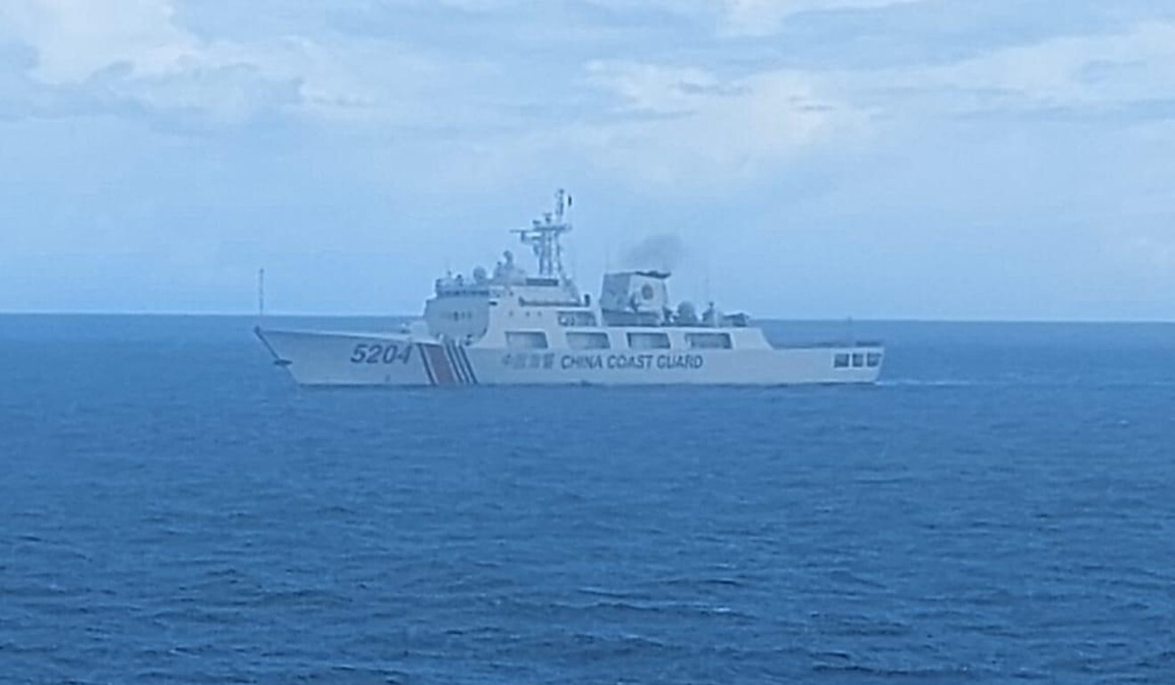 A Chinese coastguard vessel in the waters around Indonesia’s Natuna Islands. Photo: Indonesian Maritime Security Agency