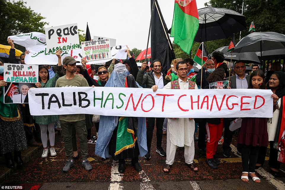 Thousands of protestors have today descended on central London to demonstrate against Britain's response to the Afghanistan crisis's response to the Afghanistan crisis