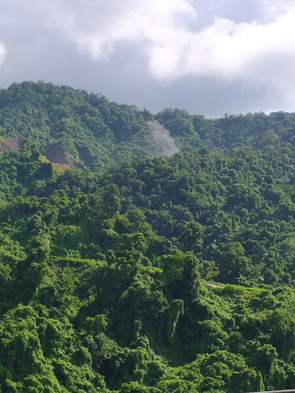 Smoke coming out from a hill inside the Bangladesh border where a Myanmar military shell was dropped on Saturday. Photo: TBS   