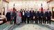 Taiwan's President Tsai Ing-wen, center, poses for photo with a group of German lawmakers led by Free Democratic Party's Peter Heidt, seventh left, at the Presidential Office in Taipei, Taiwan, Monday, Oct. 24, 2022. 