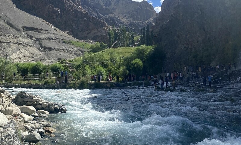  A suspension bridge of sorts needs to be crossed to reach the mouth of the waterfall. 