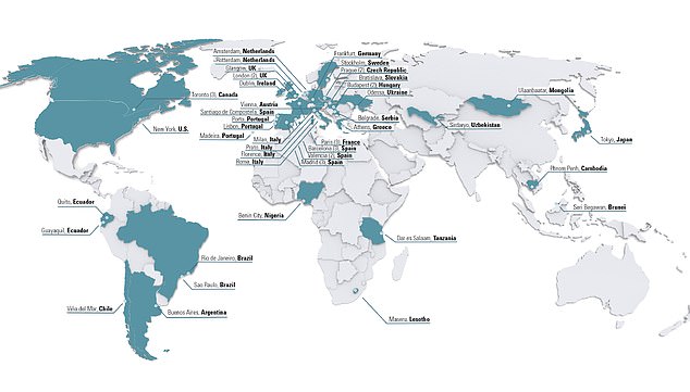 Many of the Chinese police stations are open in Western Europe, with only four in North America