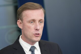 White House national security adviser Jake Sullivan speaks during a press briefing at the White House, Friday, July 7, 2023, in Washington. (AP Photo/Patrick Semansky)