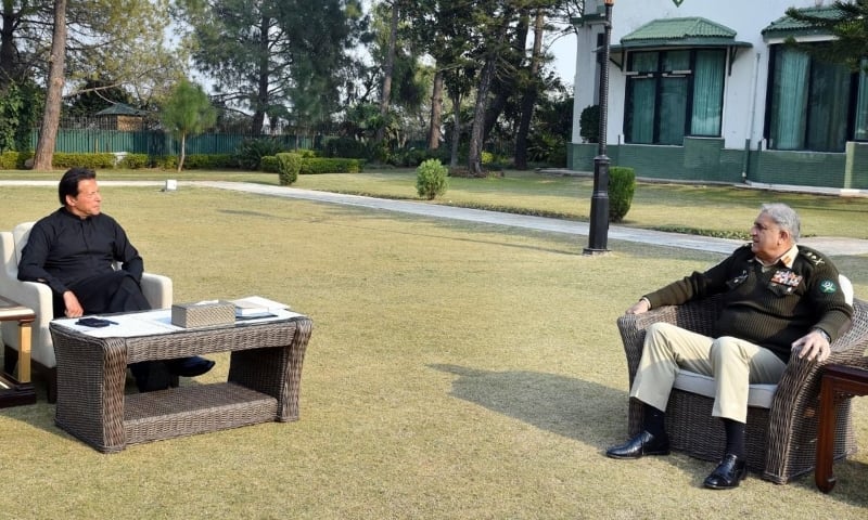 Chief of Army Staff General Qamar Javed Bajwa calls on Prime Minister Imran Khan in Islamabad on Monday. — PID