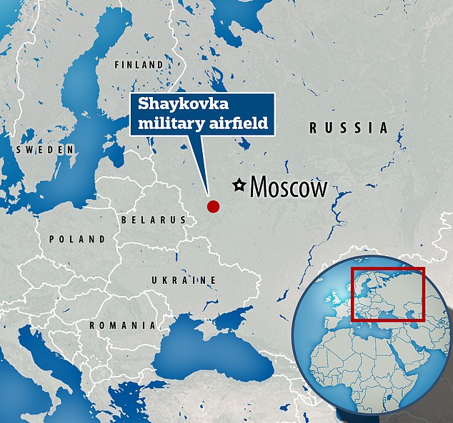 The plane was not believed to have been loaded with nuclear weapons at the time of the incident at the Shaykokva military airfield, which lies some 200 miles southwest of Moscow