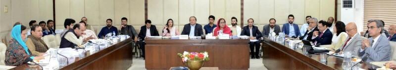 Senator Saleem Mandviwalla chairs a meeting of the  Senate’s standing committee on finance on Thursday. — Photo courtesy: Senate website