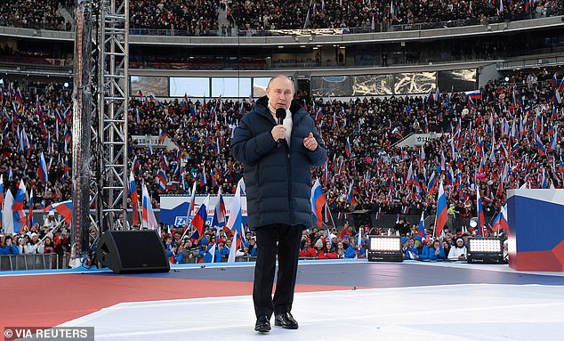 On Friday, Russia organized a massive rally in an effort to show the Russian people stand behind Putin. Meanwhile, thousands of Russians have been arrested for protesting the war.