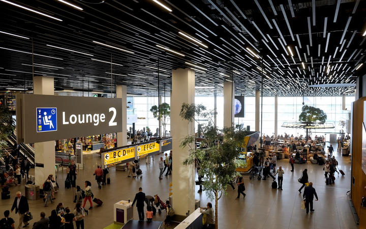 Reception area at the Amsterdam Schiphol airport.