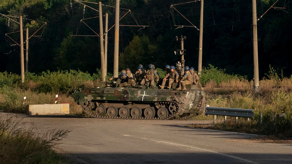 Vorrückende ukrainische Truppen im Gebiet Charkiw