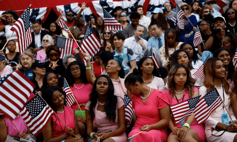  Supporters of Kamala Harris listen as she delivers remarks, conceding 2024 US presidential election to Donald Trump, at Howard University in Washington, US on November 6. — Reuters