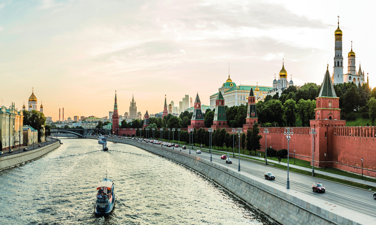 A view of the scenery along the Moskva River in Moscow, Russia Photo: VCG