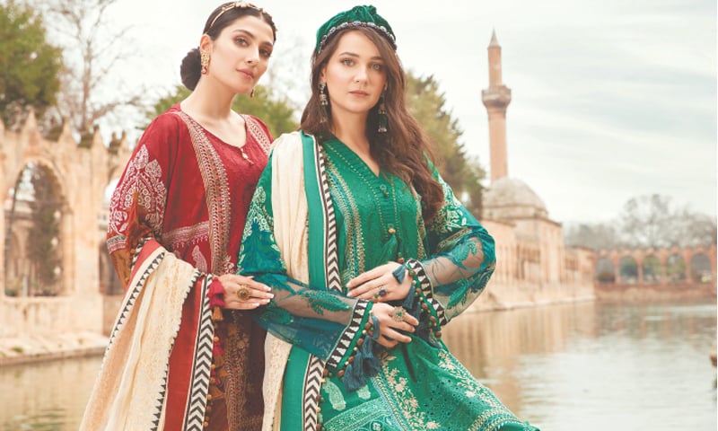 Ayeza Khan and Turkish actress Gulsim Ali for Maria B. lawn