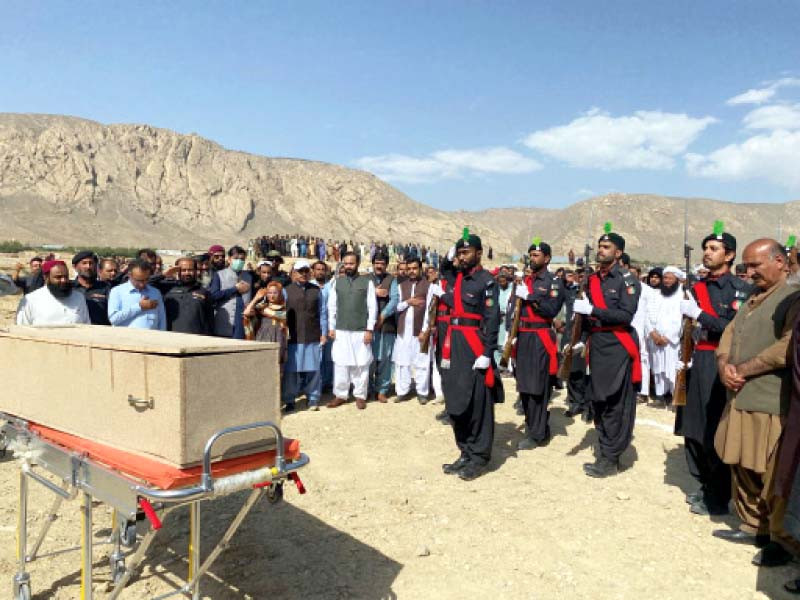 a smartly turned out fc contingent pays tribute to levies personnel martyred in the mangi dam tragedy photo express