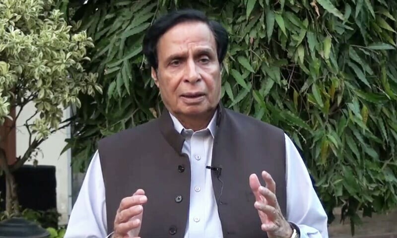 <p>Punjab Chief Minister Pervez Elahi speaks in a video message on Sunday — Twitter</p>