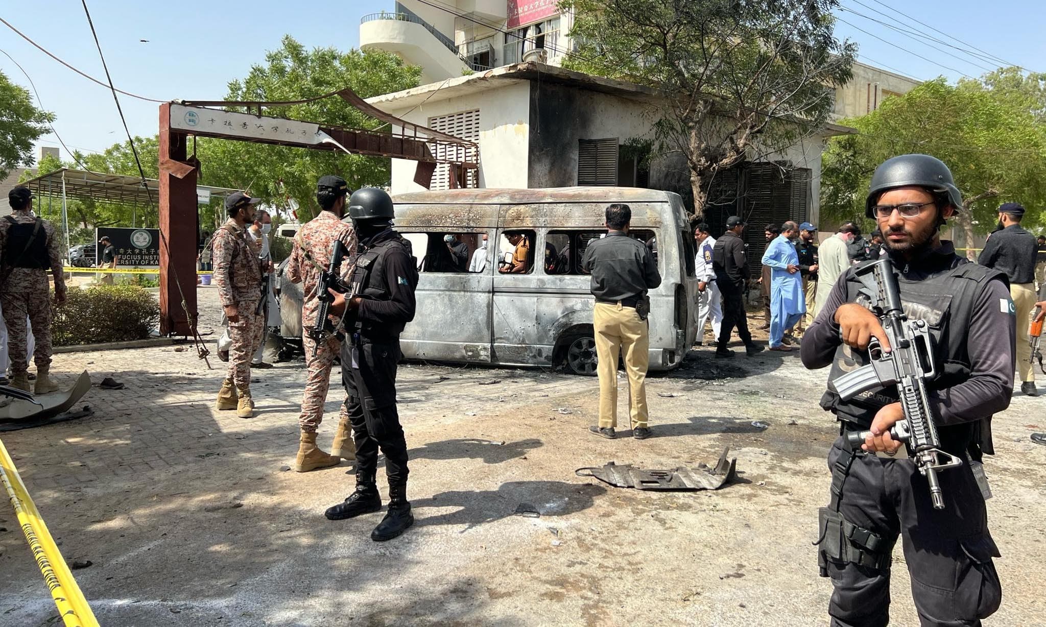 This image shows officials at site of the incident. — Photo provided by Shahzeb Ahmed