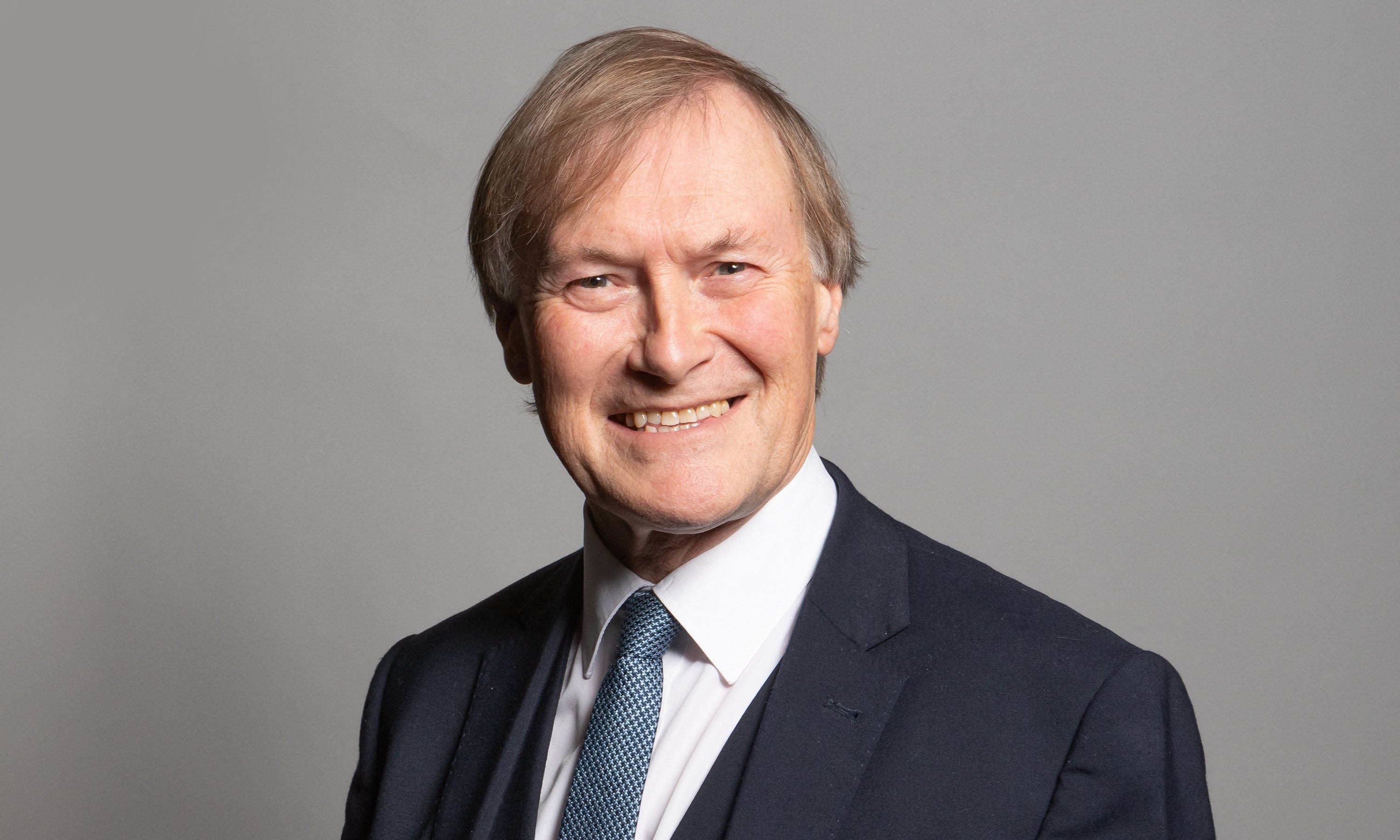 An undated handout photograph released by the UK Parliament shows Conservative MP for Southend West, David Amess, posing for an official portrait photograph at the Houses of Parliament in London. — AFP