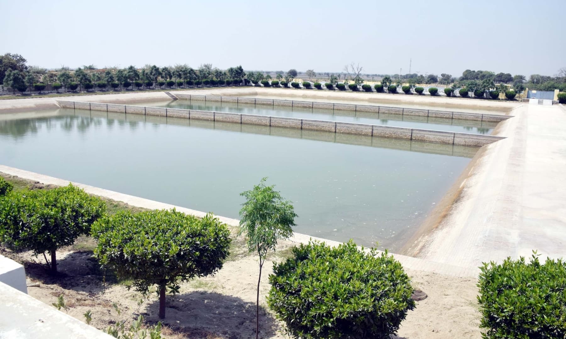 A reservoir of water for a water supply project in Achhro Thar, Khipro, Sindh. — Photo by Umair Ali