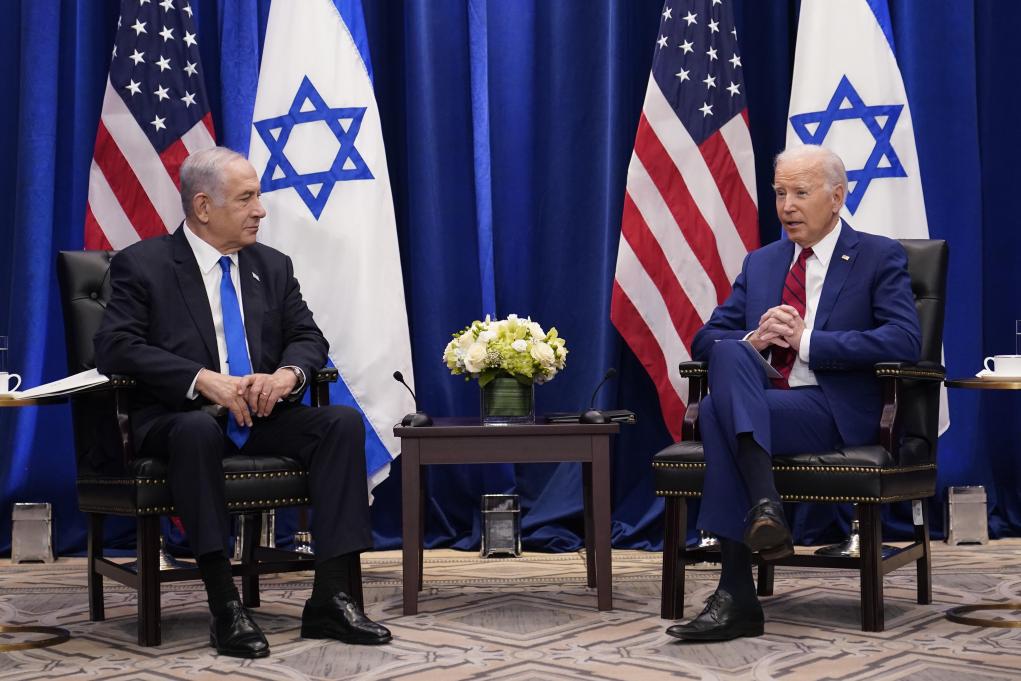 Netanyahu with Joe Biden in New York in September