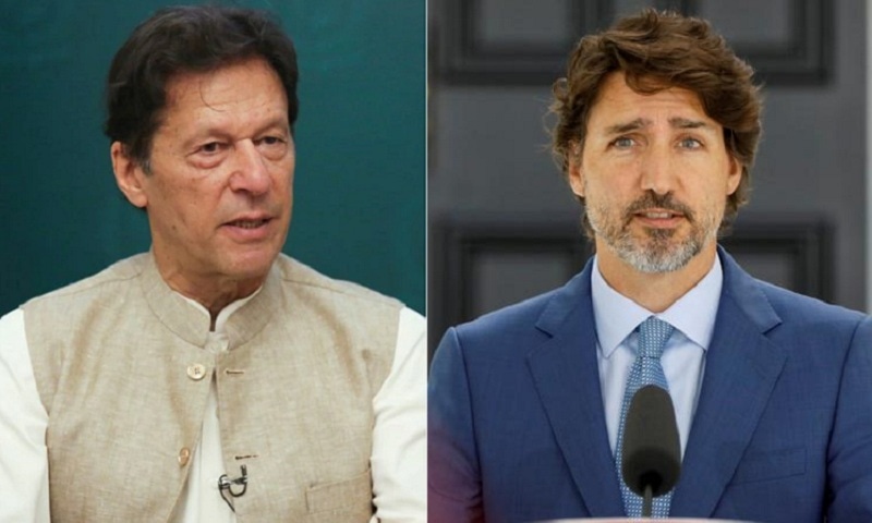 This combination of  photos shows Prime Minister Imran Khan (L) and Canadian premier Justin Trudeau (R). — Via Reuters