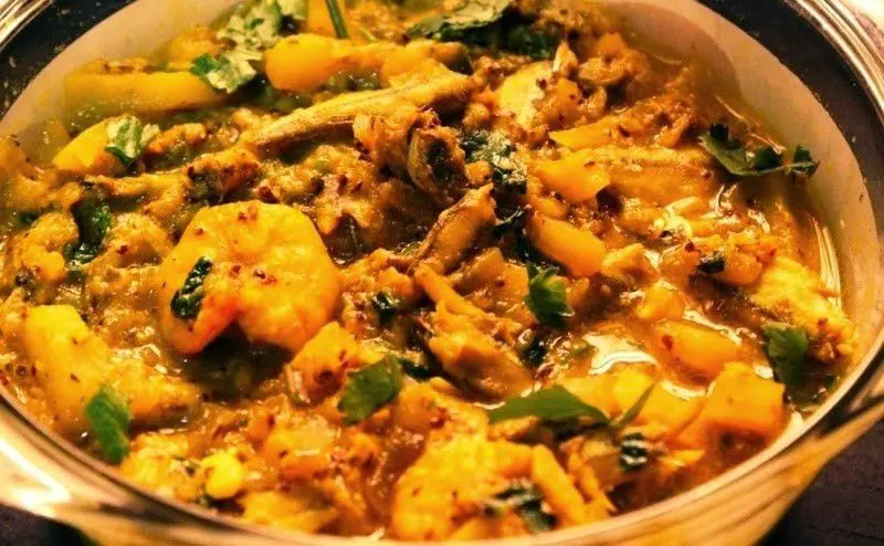 Bangladeshi chorchori charrd vegetables