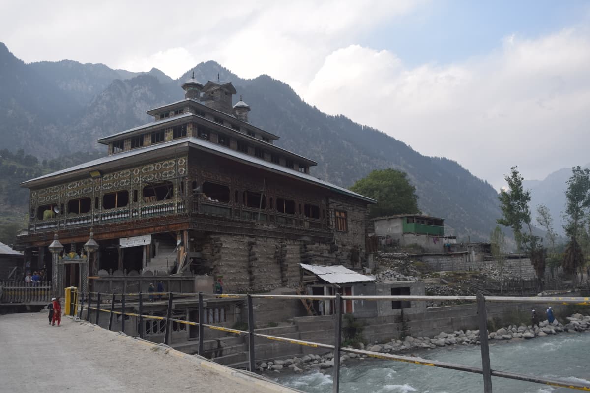 The 19th century Thall mosque at the banks of Panjkora river.